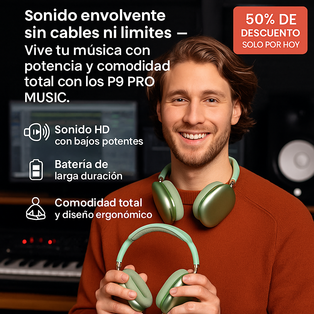Audífonos Casco Bluetooth P9 PRO MUSIC